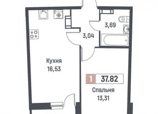 Продаю однокомнатную квартиру, 37.8 м2, Мурино, ЖК Авиатор