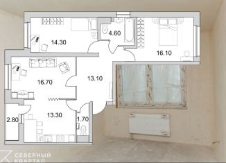 Продам 3-ком. квартиру, 82.7 м2, Санкт-Петербург, улица Кустодиева, 3к2, ЖК Поэт