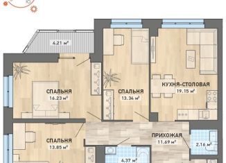 3-комнатная квартира на продажу, 87.4 м2, Екатеринбург, ЖК Просторы
