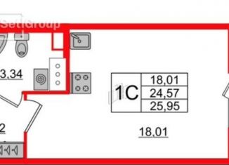 Продам квартиру студию, 26 м2, Санкт-Петербург, Манчестерская улица, 3, ЖК Светлана Парк