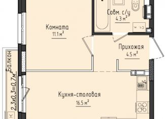 Продам однокомнатную квартиру, 36.8 м2, село Первомайский