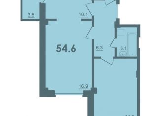 Продается 2-комнатная квартира, 54.6 м2, деревня Борисовичи, Балтийская улица, 18