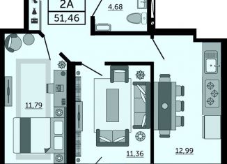 Продается 2-ком. квартира, 51.5 м2, Ростовская область