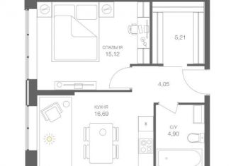 Продается 1-комнатная квартира, 46.7 м2, Москва, станция Тестовская, Шмитовский проезд, 39к8