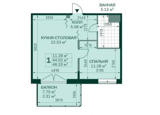 Продажа 1-комнатной квартиры, 46.3 м2, Санкт-Петербург, ЖК Магнифика, Магнитогорская улица, 5к3