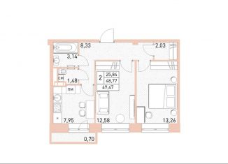 Продается двухкомнатная квартира, 49.5 м2, Балашиха, ЖК Столичный, жилой комплекс Столичный, к22