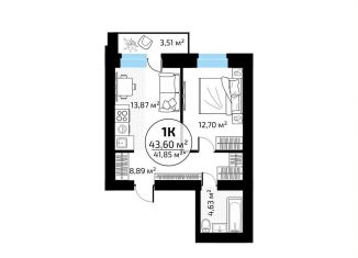 Продам 1-комнатную квартиру, 41.9 м2, Самара, метро Юнгородок