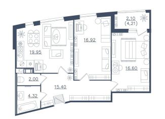 Продажа 2-комнатной квартиры, 77.3 м2, Сестрорецк