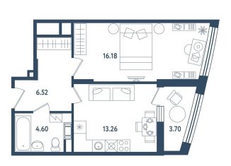 Продается 1-комнатная квартира, 42.4 м2, Сестрорецк
