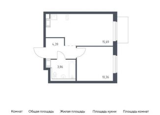 Продаю 1-комнатную квартиру, 34.3 м2, Ленинградская область