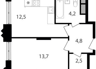 Продам 1-комнатную квартиру, 37.7 м2, Москва, метро Лесопарковая