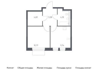 1-комнатная квартира на продажу, 34.9 м2, деревня Мисайлово