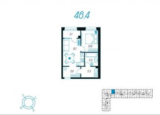 Продается однокомнатная квартира, 46.4 м2, Тула, улица Михеева, 9, Центральный территориальный округ