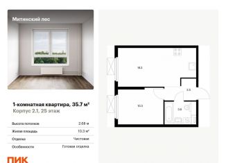Продажа 1-комнатной квартиры, 35.7 м2, Москва