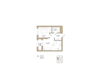 Продажа 2-комнатной квартиры, 38.7 м2, Пензенская область, 2-й проезд Свердлова, 27