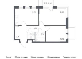Продается 2-комнатная квартира, 54.6 м2, Ленинский городской округ, жилой комплекс Новое Видное, 15
