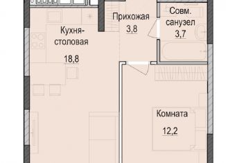 Продаю однокомнатную квартиру, 38.4 м2, Татарстан