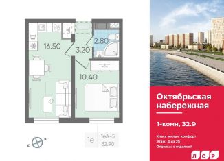 Продается 1-ком. квартира, 32.9 м2, Санкт-Петербург, метро Пролетарская