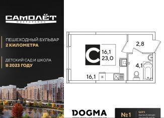 Квартира на продажу студия, 23 м2, Краснодарский край