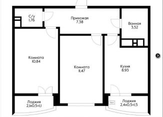 Продам двухкомнатную квартиру, 46.2 м2, Краснодар, улица Петра Метальникова, 36