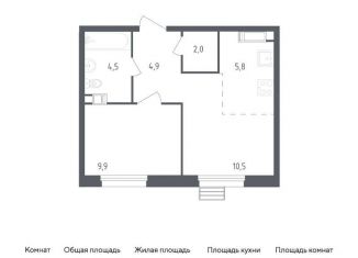 Продажа 1-комнатной квартиры, 37.6 м2, деревня Столбово, проспект Куприна, 30к1