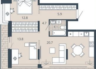 Продажа двухкомнатной квартиры, 72.3 м2, Пензенская область