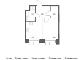Продаю 1-комнатную квартиру, 35.9 м2, Москва, многофункциональный комплекс Тропарево Парк, к2.4