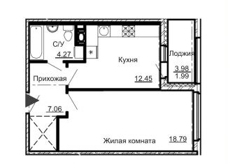 Продам 1-ком. квартиру, 45 м2, Санкт-Петербург, Парфёновская улица, 6к2, ЖК Променад