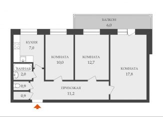 Трехкомнатная квартира на продажу, 62.5 м2, Санкт-Петербург, проспект Луначарского, 37к2, муниципальный округ Сосновское