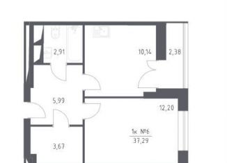 Продается 1-комнатная квартира, 37.3 м2, городской округ Красногорск, жилой комплекс Спутник, к17