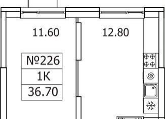 Продажа 1-комнатной квартиры, 36.7 м2, деревня Сапроново, ЖК Видный Берег 2