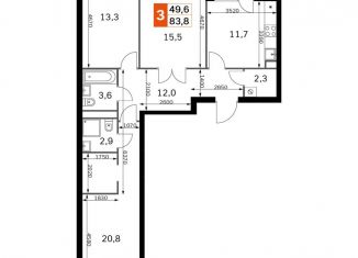 Продаю 3-комнатную квартиру, 83.8 м2, Москва, СЗАО