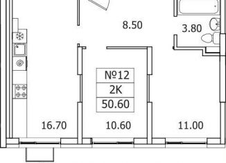 Продается 1-комнатная квартира, 34.4 м2, деревня Сапроново, ЖК Видный Берег 2