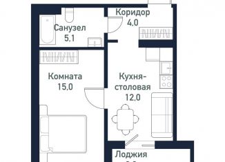 Продаю 1-комнатную квартиру, 36.1 м2, посёлок Западный