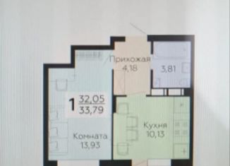 Однокомнатная квартира на продажу, 33.9 м2, Воронеж, Советский район