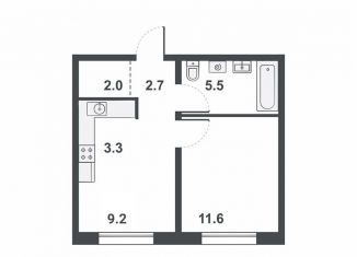 2-комнатная квартира на продажу, 34.3 м2, Киров, Первомайский район, Прибрежный бульвар, 6