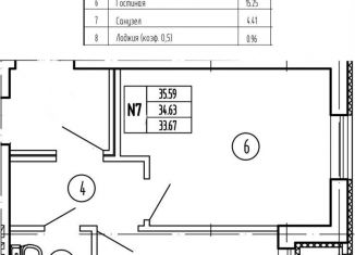 Продажа 1-комнатной квартиры, 34.6 м2, Калининградская область