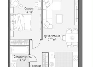 Продам 1-комнатную квартиру, 51 м2, Москва, проспект Генерала Дорохова, 39к2, ЖК Вест Гарден