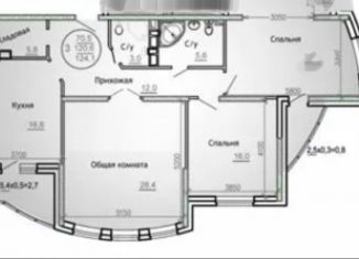 Продаю трехкомнатную квартиру, 120 м2, Краснодар, Черниговская улица, 1, Школьный микрорайон