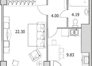 Продажа 1-комнатной квартиры, 43.6 м2, Санкт-Петербург, улица Кустодиева, 7к1, метро Озерки