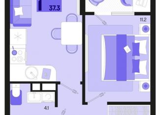 Продажа 1-комнатной квартиры, 37.3 м2, Краснодар, Карасунский округ