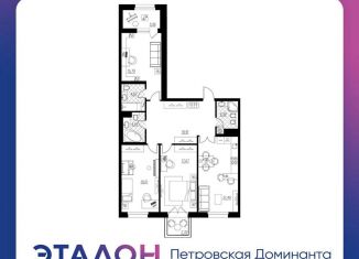 3-комнатная квартира на продажу, 111.1 м2, Санкт-Петербург, Петровская коса, 6к1, метро Новокрестовская