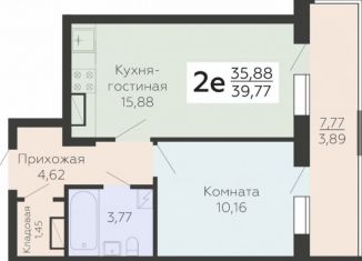 1-ком. квартира на продажу, 39.8 м2, Воронежская область