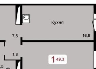 Продается 1-комнатная квартира, 49.3 м2, Красноярск, ЖК Мичурино