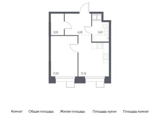 Однокомнатная квартира на продажу, 36.5 м2, Москва