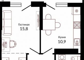 Продажа однокомнатной квартиры, 37.7 м2, Краснодарский край, шоссе Ближний Западный Обход, 2к3