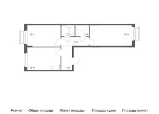 Двухкомнатная квартира на продажу, 57.5 м2, село Лайково