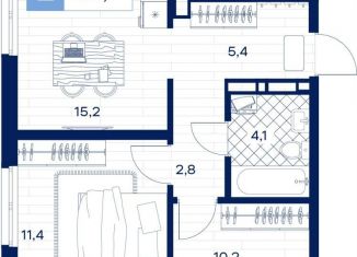 Продажа 2-комнатной квартиры, 53.1 м2, Тюмень