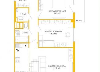 Продам 3-комнатную квартиру, 78.2 м2, Пенза, жилой комплекс Лугометрия, с14