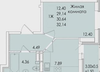 1-комнатная квартира на продажу, 32.1 м2, Ростовская область, проспект Сиверса, 12Д